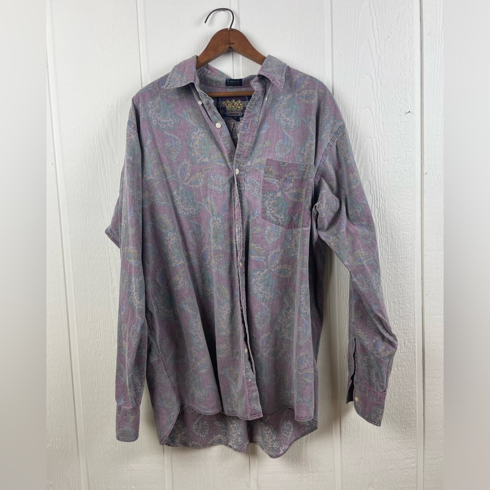 Ralph Lauren Blue Label Chaps 100% Cotton Button Up Casual Dress Shirt Size XL